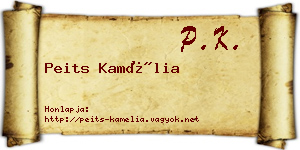 Peits Kamélia névjegykártya